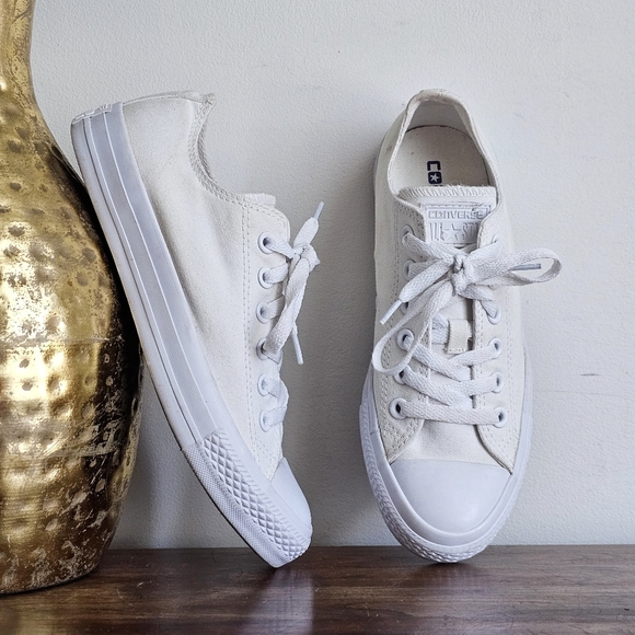 Converse All Star Shoreline Slip-On Low Top White Canvas Sneakers Women’s 7 - Picture 2 of 16